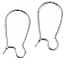 DQ metal kidney earwire 15mm Antique silver